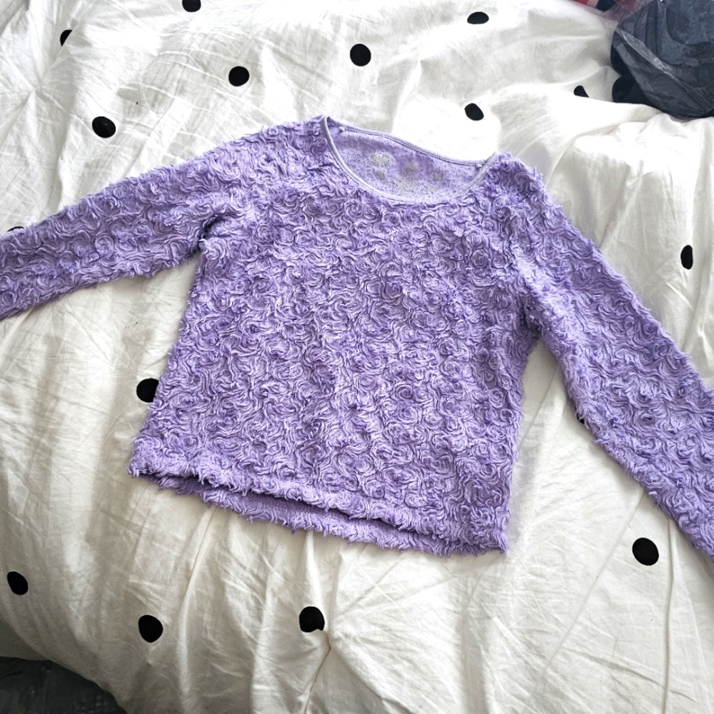 Girls 6 Spring Lilac Fleece Top